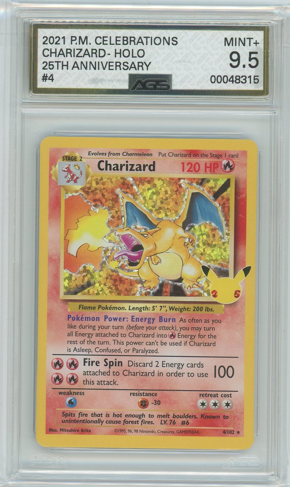 AGS (MINT+ 9.5) Charizard #4 - Celebrations (25th Anniversary) (#00048315)