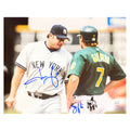 Giambi Brothers Signed Dual Signature Pose 1 Baseball 8x10 Photo (JSA)